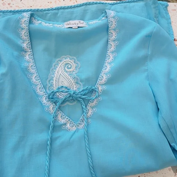 Mud Pie Blue and White Tunic Top Small - Picture 14 of 15